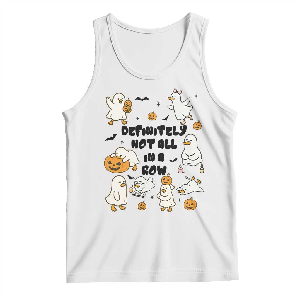 Funny Duck Ghost Halloween Tank Top Most Definitely Not All In A Row - Wonder Print Shop