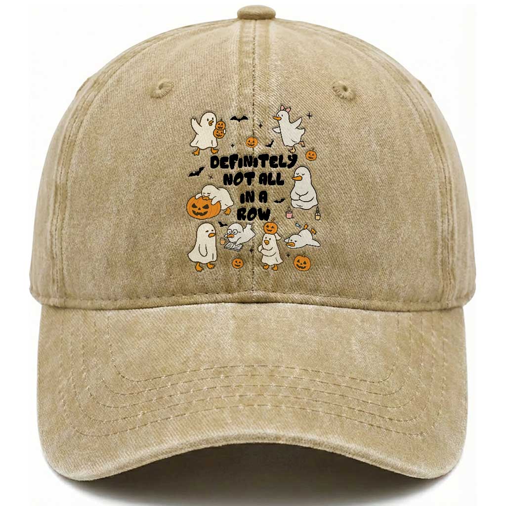Funny Duck Ghost Halloween Washed Cotton Baseball Cap Most Definitely Not All In A Row