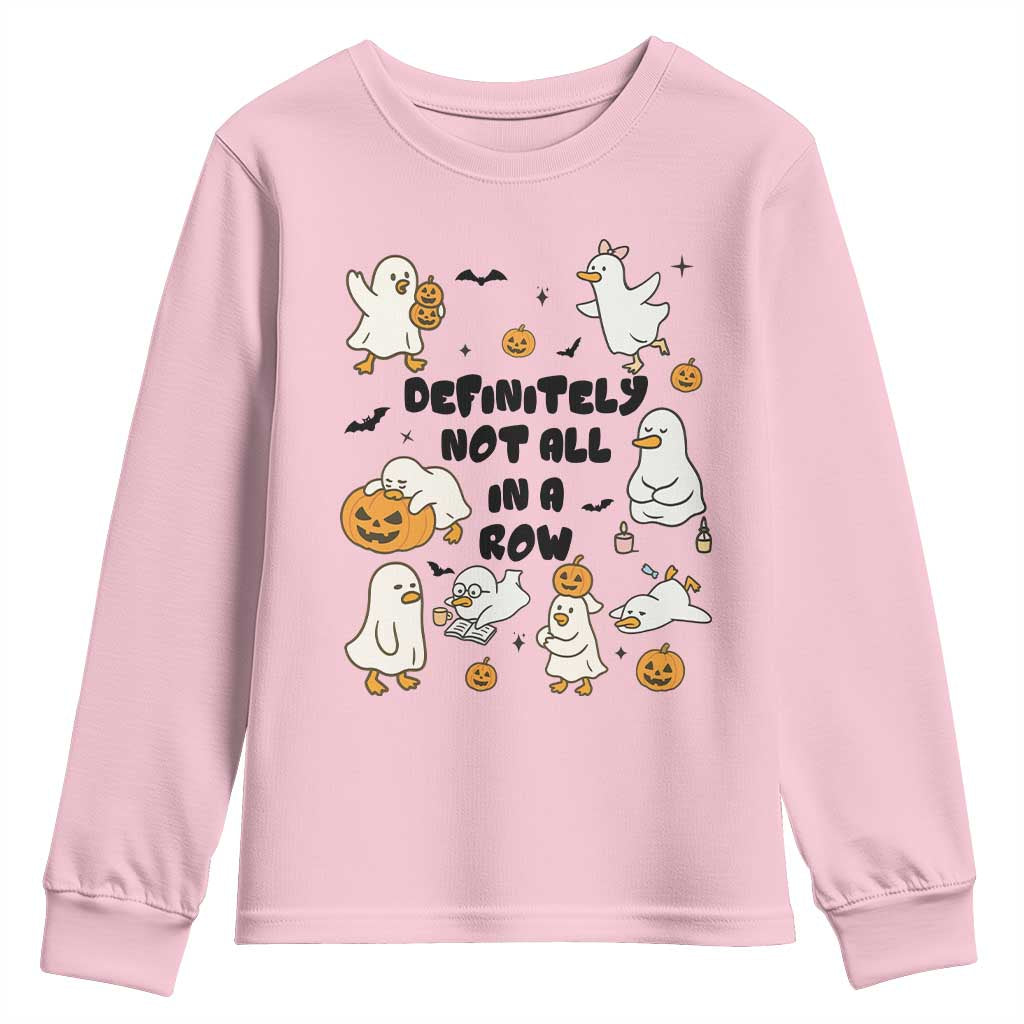 Funny Duck Ghost Halloween Youth Sweatshirt Most Definitely Not All In A Row - Wonder Print Shop