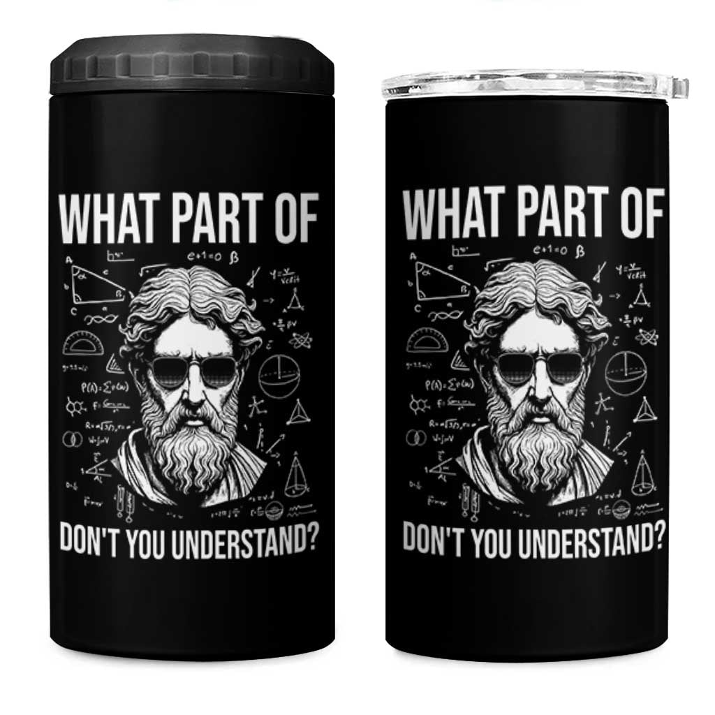 Funny Math Teacher 4 in 1 Can Cooler Tumbler What Part Of Do Not You Understand