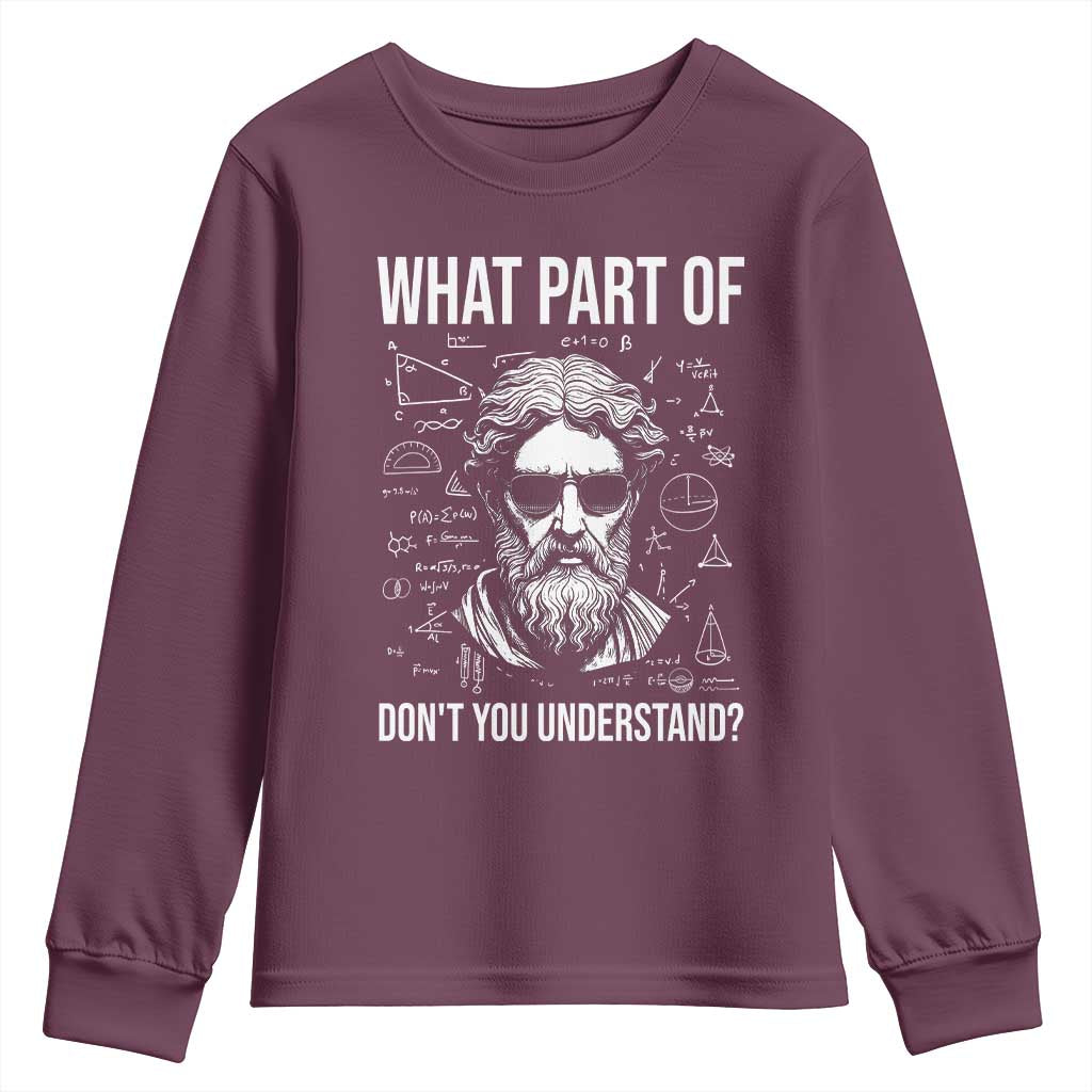 Funny Math Teacher Youth Sweatshirt What Part Of Do Not You Understand - Wonder Print Shop