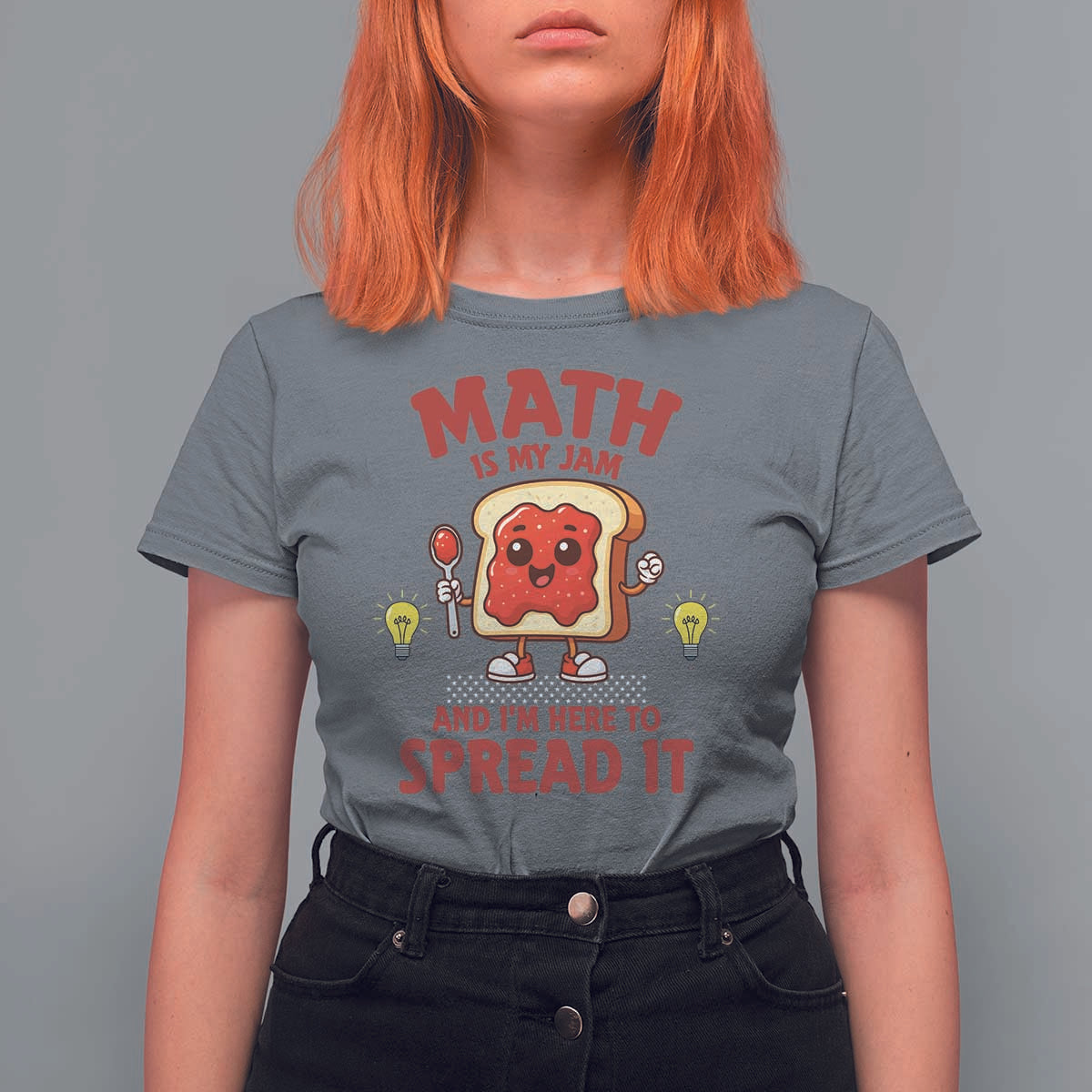 Funny School Math Teacher T Shirt For Women Math Is My Jam And I Am Here To Spread It - Wonder Print Shop