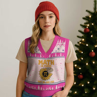 Funny Math Teacher Back To School V-Neck Knit Sweater Vest Math Is Tough But So Are You - Wonder Print Shop
