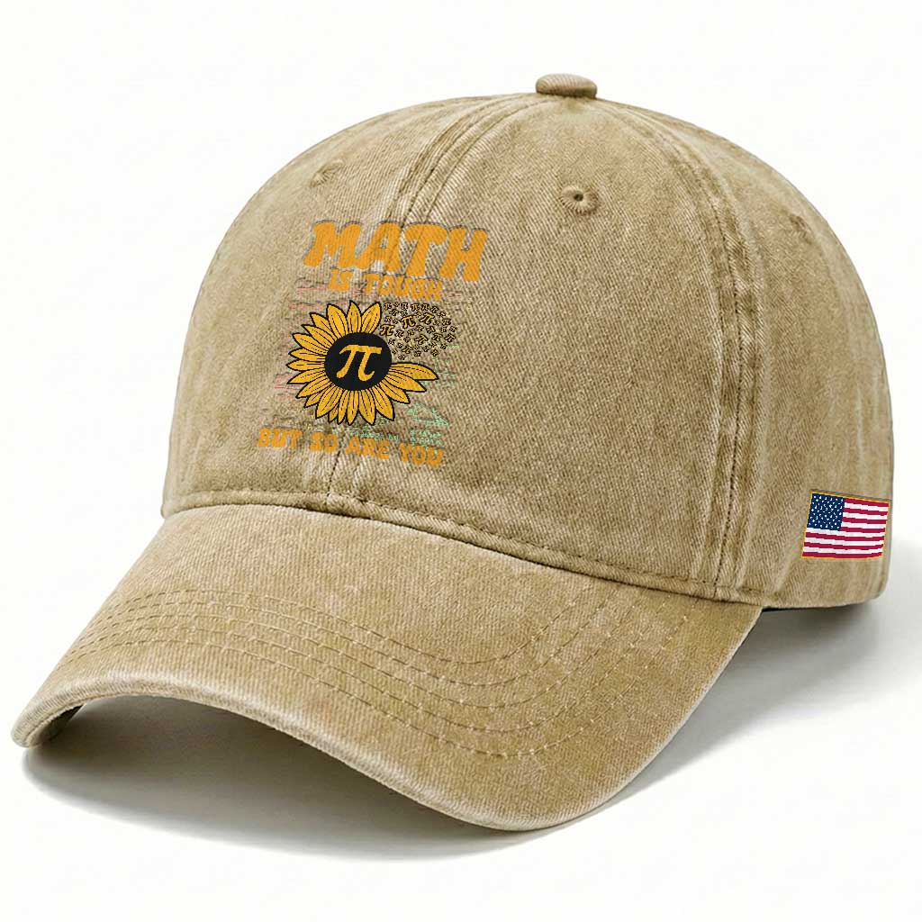 Funny Math Teacher Back To School Washed Cotton Baseball Cap Math Is Tough But So Are You