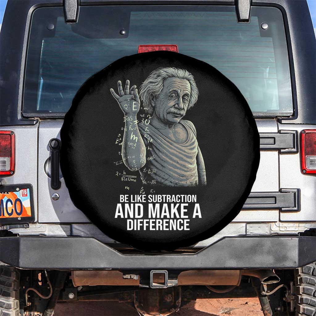 Funny Math Teacher Spare Tire Cover Be Like Subtraction And Make A Difference - Wonder Print Shop