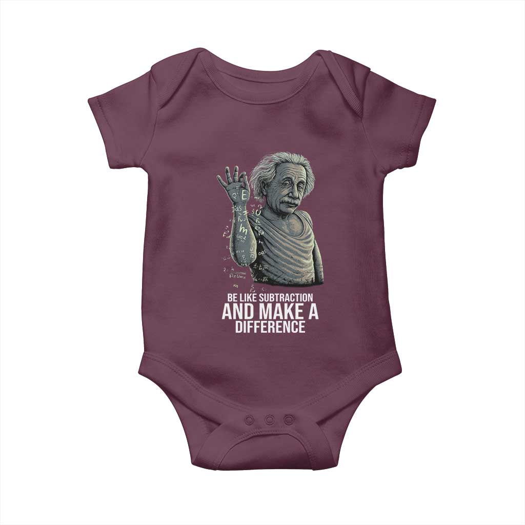 Funny Math Teacher Baby Onesie Be Like Subtraction And Make A Difference - Wonder Print Shop