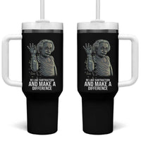 Funny Math Teacher Tumbler With Handle Be Like Subtraction And Make A Difference