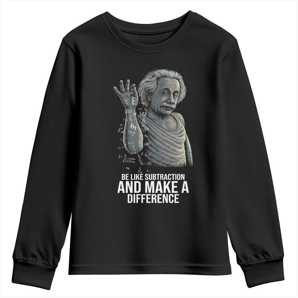 Funny Math Teacher Youth Sweatshirt Be Like Subtraction And Make A Difference - Wonder Print Shop