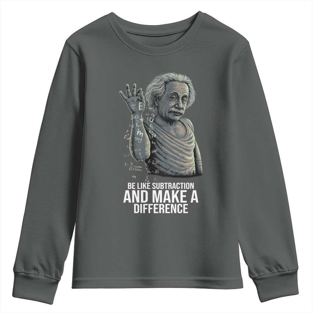 Funny Math Teacher Youth Sweatshirt Be Like Subtraction And Make A Difference - Wonder Print Shop