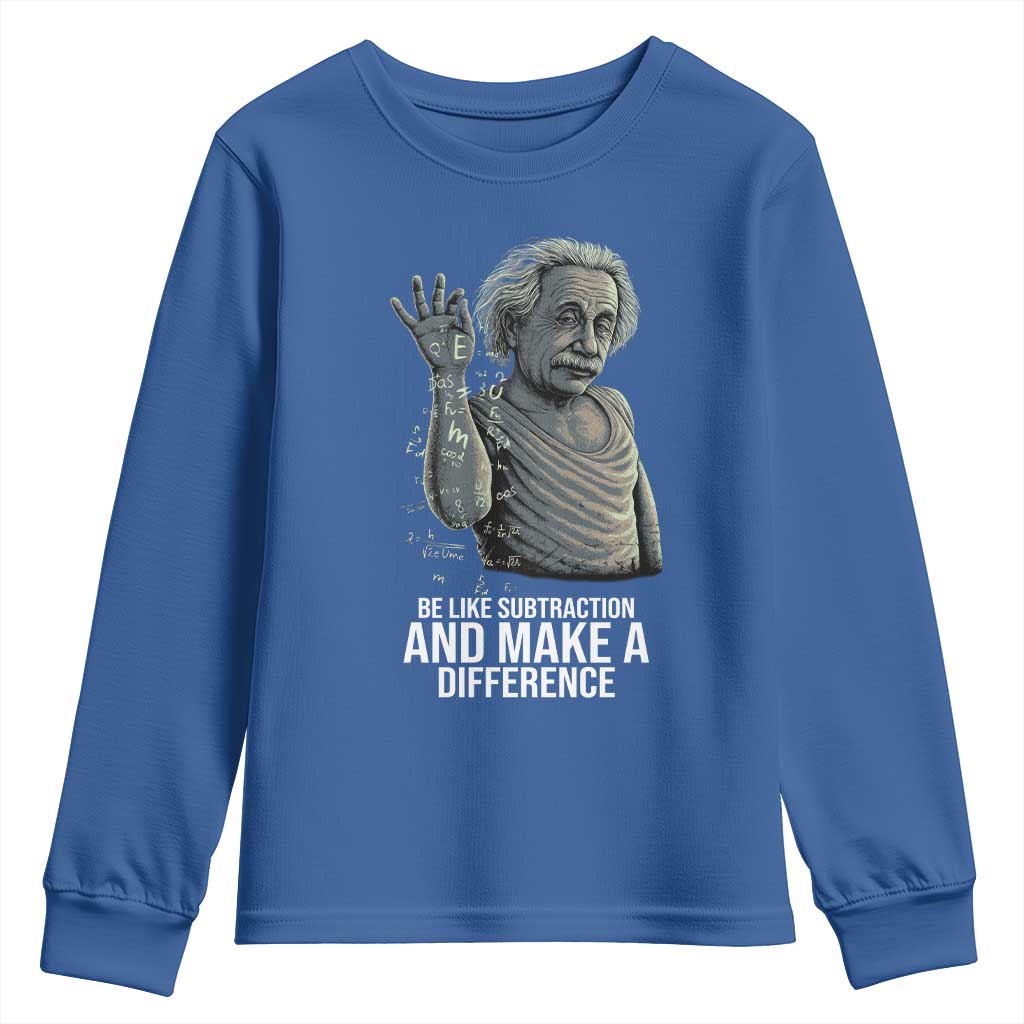 Funny Math Teacher Youth Sweatshirt Be Like Subtraction And Make A Difference - Wonder Print Shop