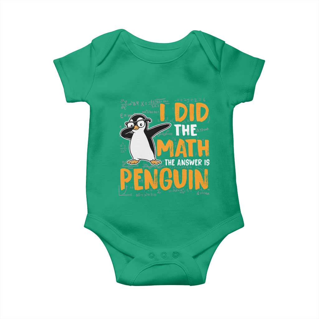 Funny Penguin Math Lover Baby Onesie I Did The Math The Answer Is Penguin - Wonder Print Shop