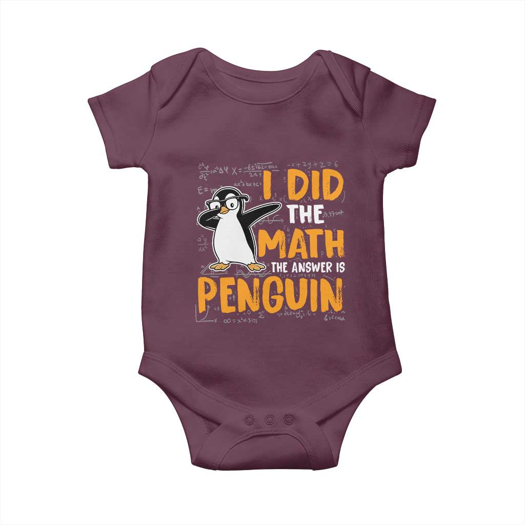 Funny Penguin Math Lover Baby Onesie I Did The Math The Answer Is Penguin - Wonder Print Shop
