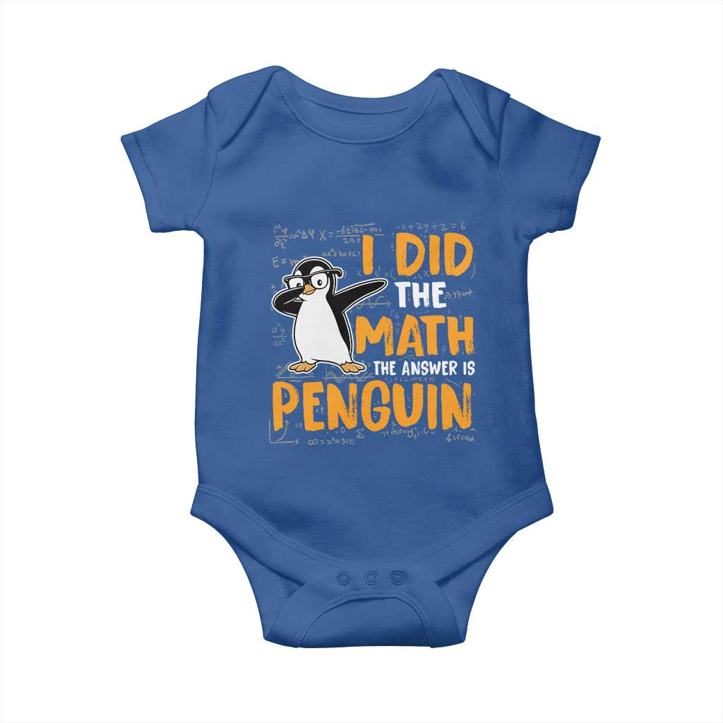 Funny Penguin Math Lover Baby Onesie I Did The Math The Answer Is Penguin - Wonder Print Shop