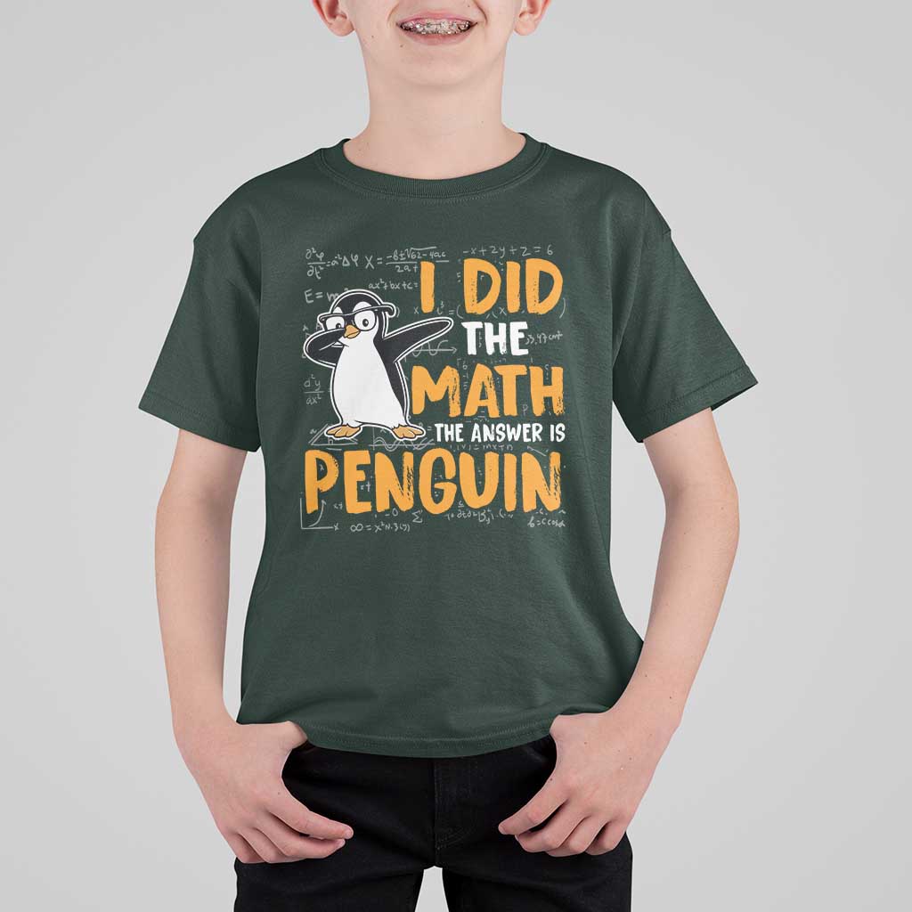 Funny Penguin Math Lover T Shirt For Kid I Did The Math The Answer Is Penguin - Wonder Print Shop