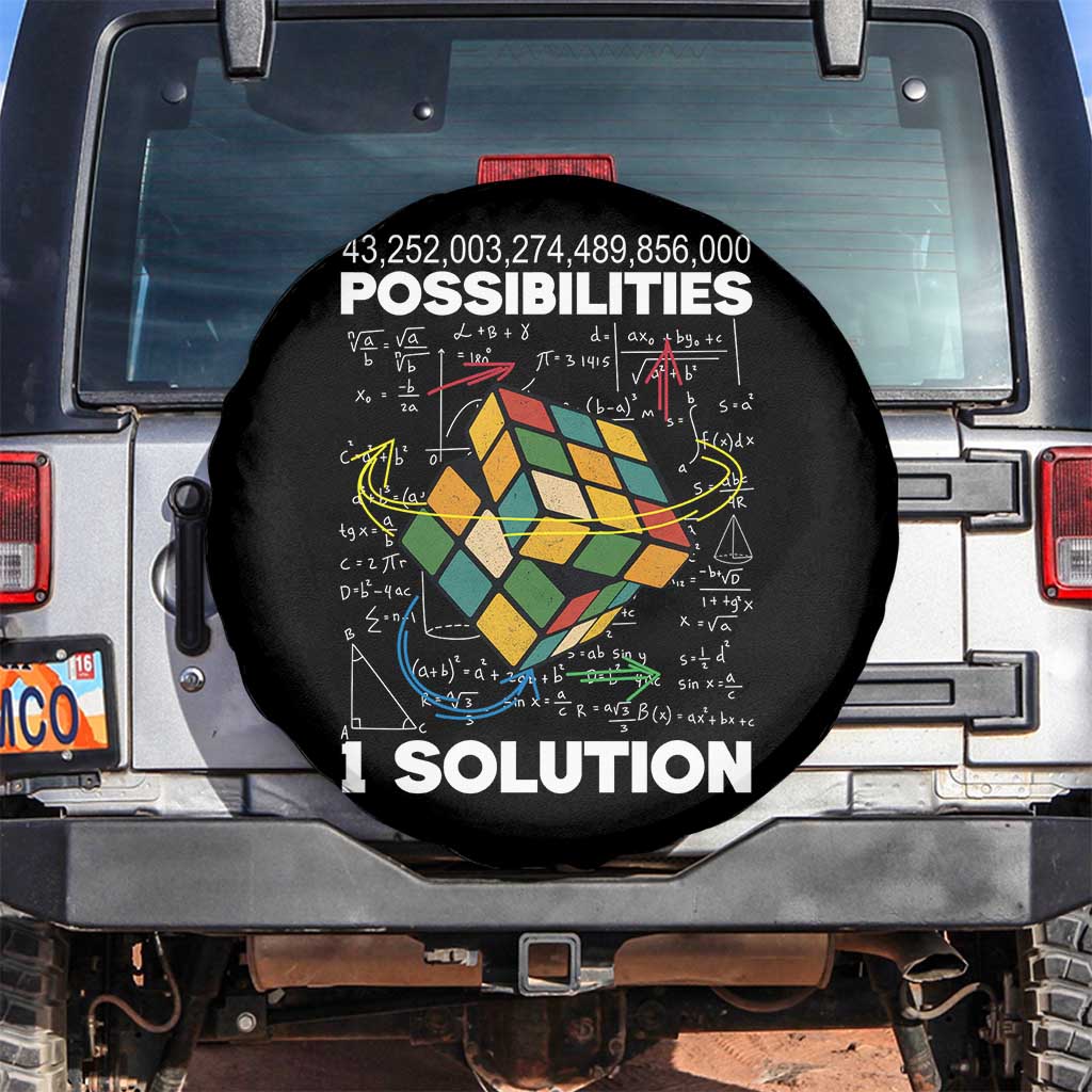 Funny Speed Cubing Spare Tire Cover One Solution Math Puzzle Cube - Wonder Print Shop
