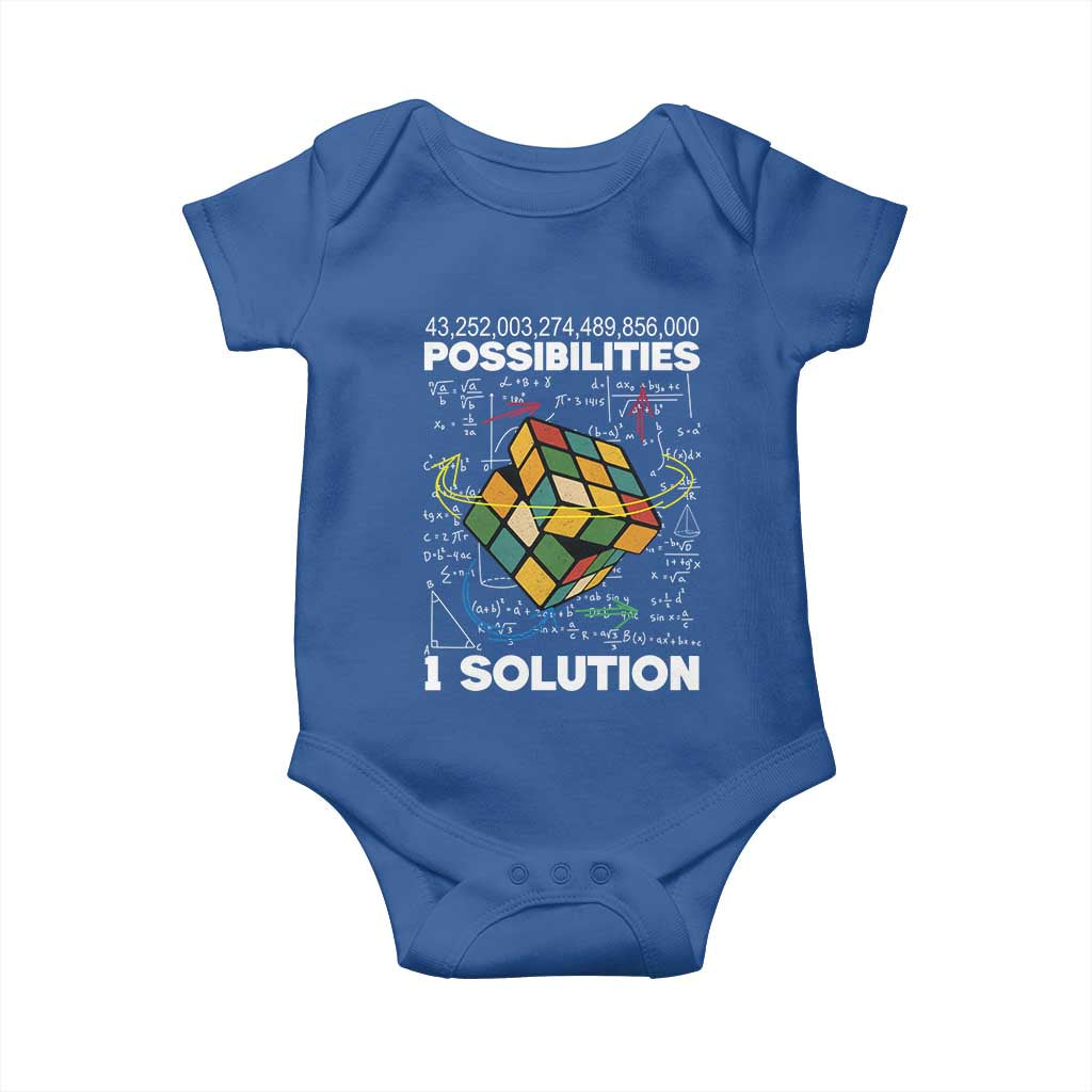 Funny Speed Cubing Baby Onesie One Solution Math Puzzle Cube - Wonder Print Shop
