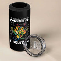 Funny Speed Cubing 4 in 1 Can Cooler Tumbler One Solution Math Puzzle Cube