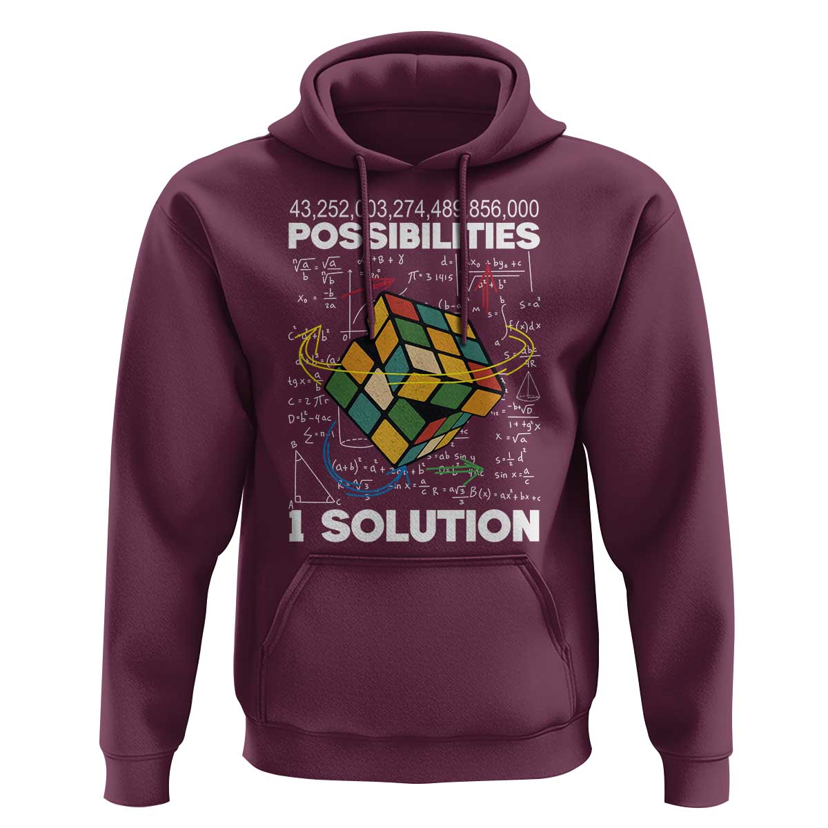 Funny Speed Cubing Hoodie One Solution Math Puzzle Cube - Wonder Print Shop