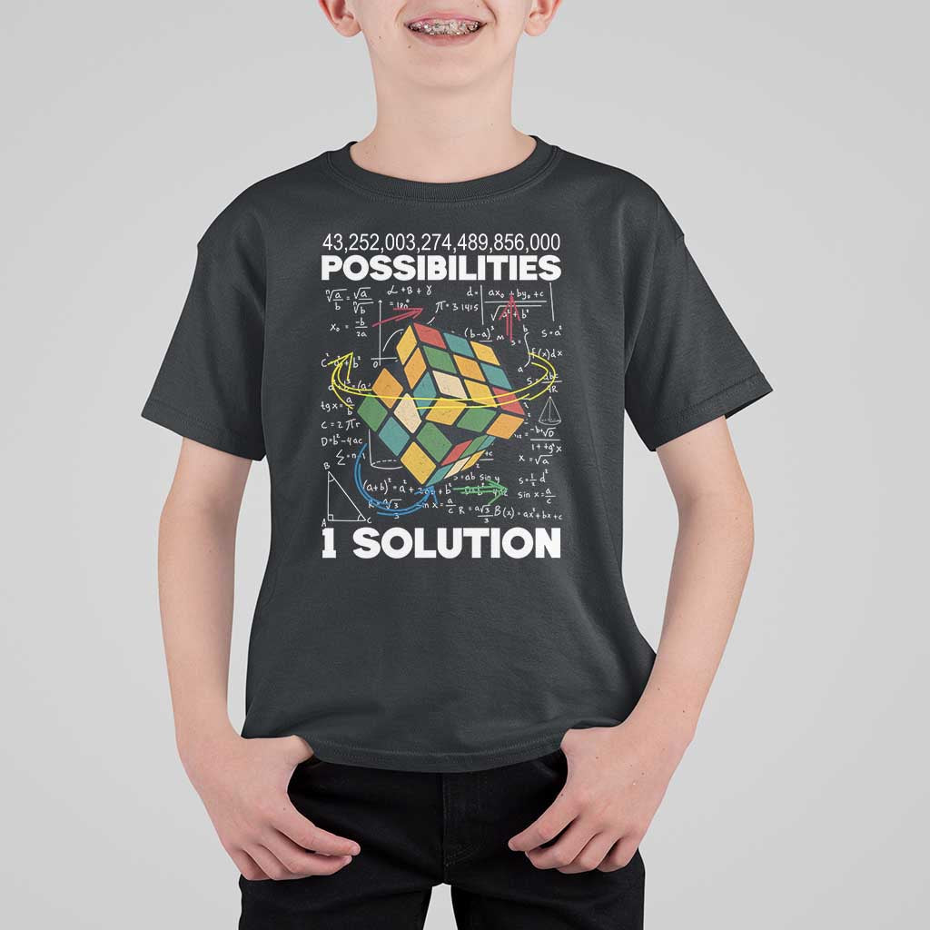 Funny Speed Cubing T Shirt For Kid One Solution Math Puzzle Cube - Wonder Print Shop