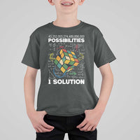 Funny Speed Cubing T Shirt For Kid One Solution Math Puzzle Cube - Wonder Print Shop