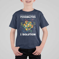 Funny Speed Cubing T Shirt For Kid One Solution Math Puzzle Cube - Wonder Print Shop