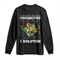 Funny Speed Cubing Long Sleeve Shirt One Solution Math Puzzle Cube - Wonder Print Shop