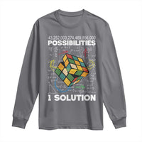 Funny Speed Cubing Long Sleeve Shirt One Solution Math Puzzle Cube - Wonder Print Shop