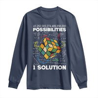 Funny Speed Cubing Long Sleeve Shirt One Solution Math Puzzle Cube - Wonder Print Shop