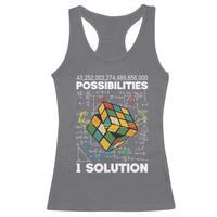 Funny Speed Cubing Racerback Tank Top One Solution Math Puzzle Cube - Wonder Print Shop