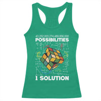 Funny Speed Cubing Racerback Tank Top One Solution Math Puzzle Cube - Wonder Print Shop