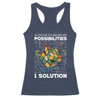 Funny Speed Cubing Racerback Tank Top One Solution Math Puzzle Cube - Wonder Print Shop