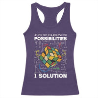 Funny Speed Cubing Racerback Tank Top One Solution Math Puzzle Cube - Wonder Print Shop