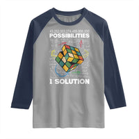 Funny Speed Cubing Raglan Shirt One Solution Math Puzzle Cube - Wonder Print Shop