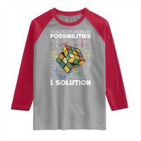 Funny Speed Cubing Raglan Shirt One Solution Math Puzzle Cube - Wonder Print Shop