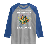 Funny Speed Cubing Raglan Shirt One Solution Math Puzzle Cube - Wonder Print Shop