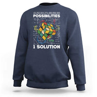 Funny Speed Cubing Sweatshirt One Solution Math Puzzle Cube - Wonder Print Shop