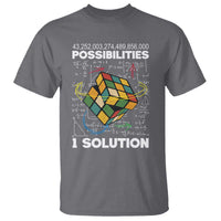 Funny Speed Cubing T Shirt One Solution Math Puzzle Cube - Wonder Print Shop