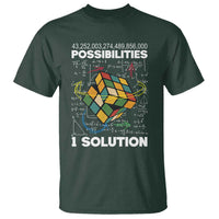 Funny Speed Cubing T Shirt One Solution Math Puzzle Cube - Wonder Print Shop