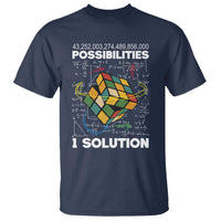 Funny Speed Cubing T Shirt One Solution Math Puzzle Cube - Wonder Print Shop
