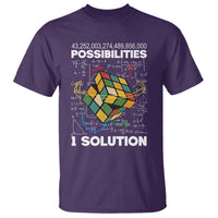 Funny Speed Cubing T Shirt One Solution Math Puzzle Cube - Wonder Print Shop