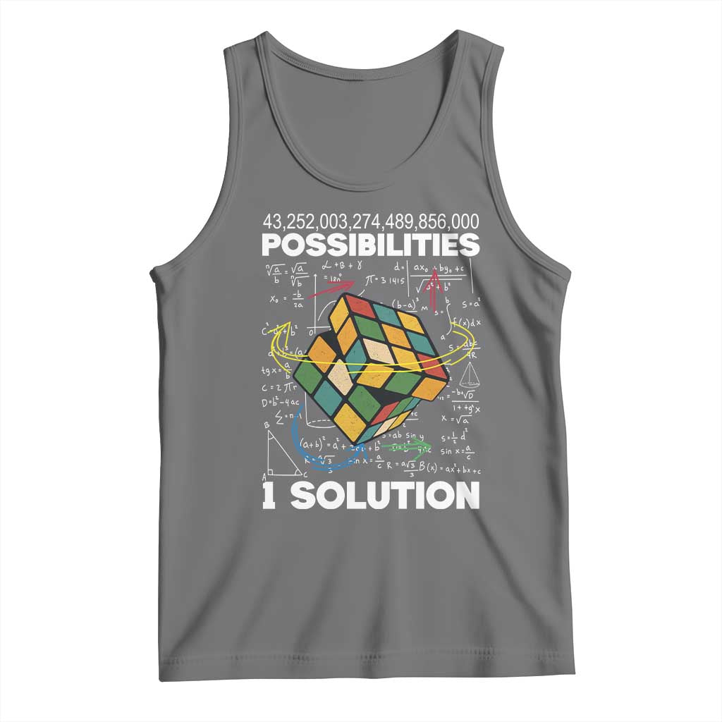 Funny Speed Cubing Tank Top One Solution Math Puzzle Cube - Wonder Print Shop