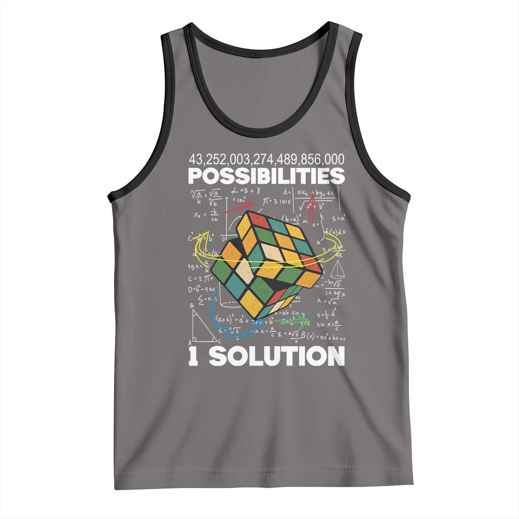 Funny Speed Cubing Tank Top One Solution Math Puzzle Cube - Wonder Print Shop