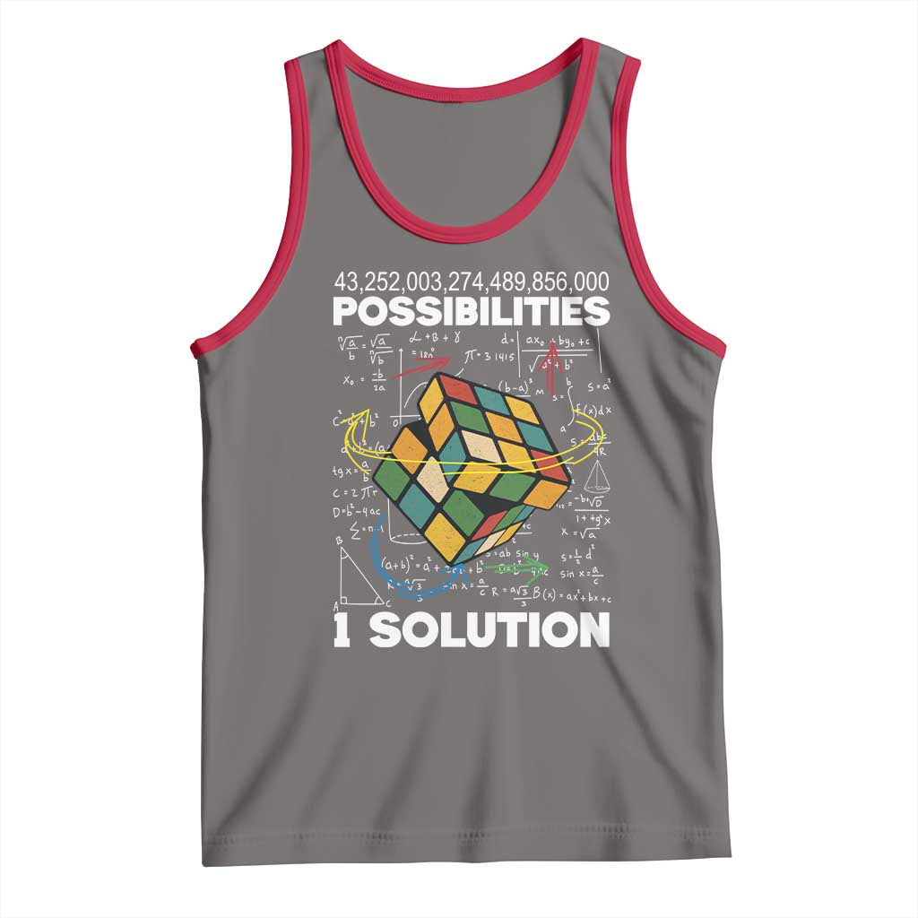 Funny Speed Cubing Tank Top One Solution Math Puzzle Cube - Wonder Print Shop