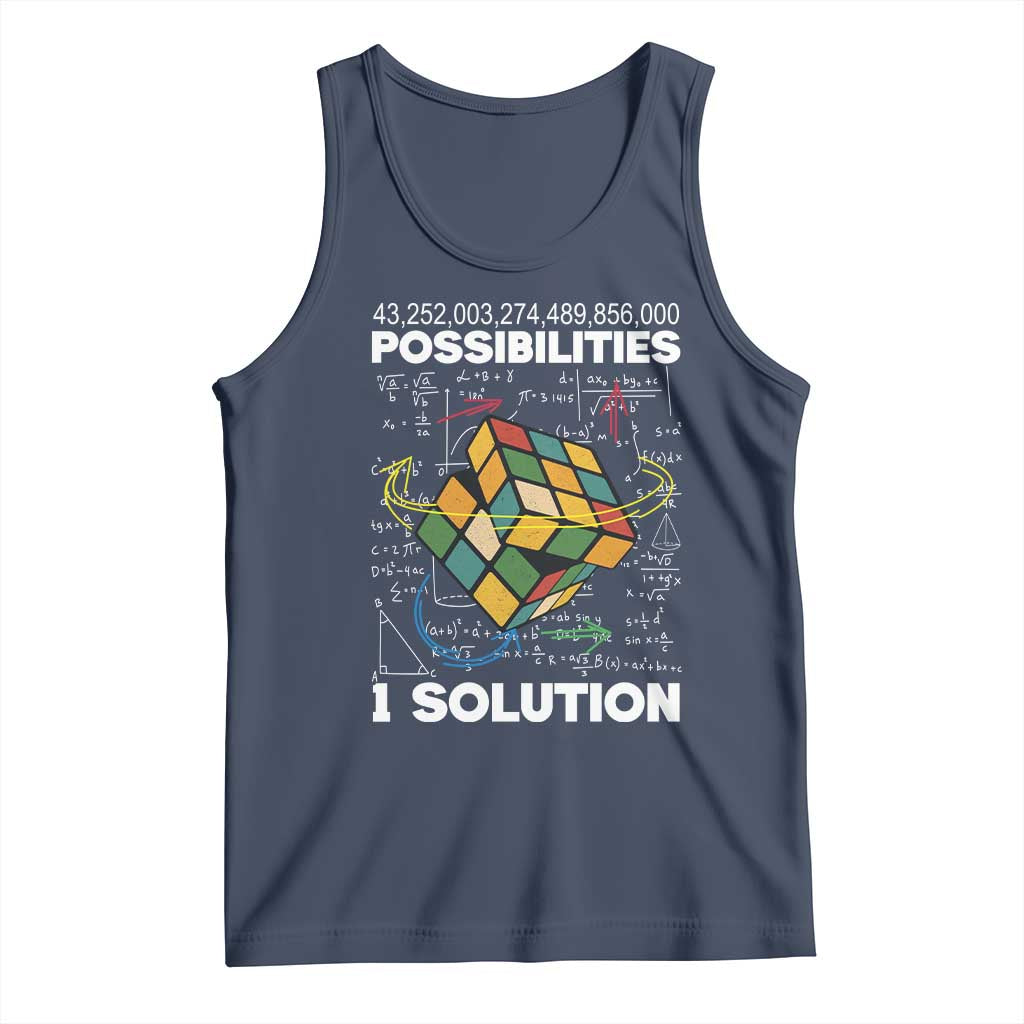 Funny Speed Cubing Tank Top One Solution Math Puzzle Cube - Wonder Print Shop