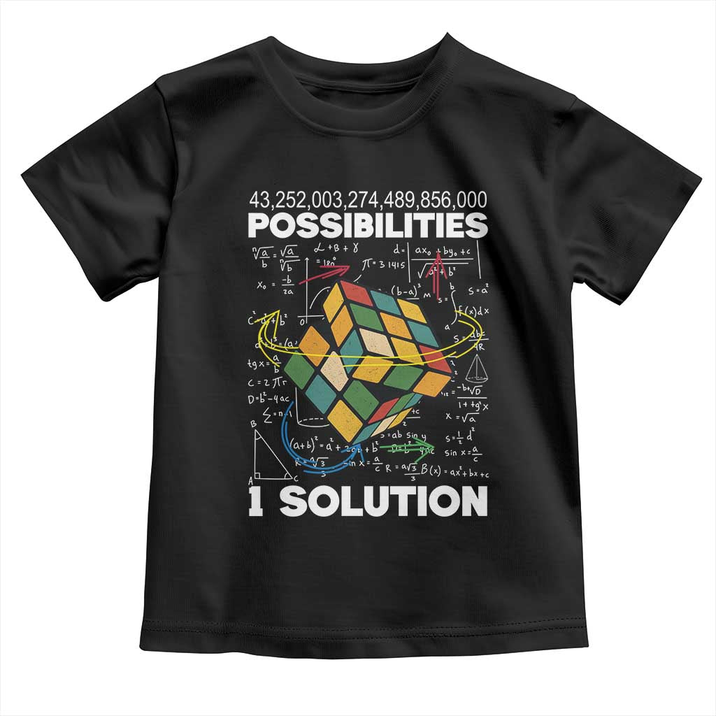 Funny Speed Cubing Toddler T Shirt One Solution Math Puzzle Cube - Wonder Print Shop