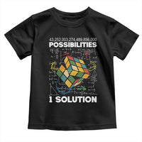 Funny Speed Cubing Toddler T Shirt One Solution Math Puzzle Cube - Wonder Print Shop