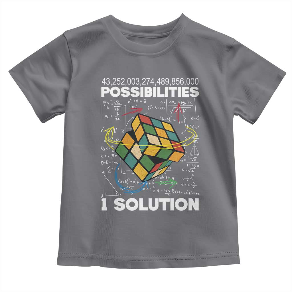 Funny Speed Cubing Toddler T Shirt One Solution Math Puzzle Cube - Wonder Print Shop