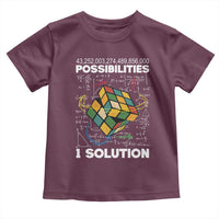 Funny Speed Cubing Toddler T Shirt One Solution Math Puzzle Cube - Wonder Print Shop