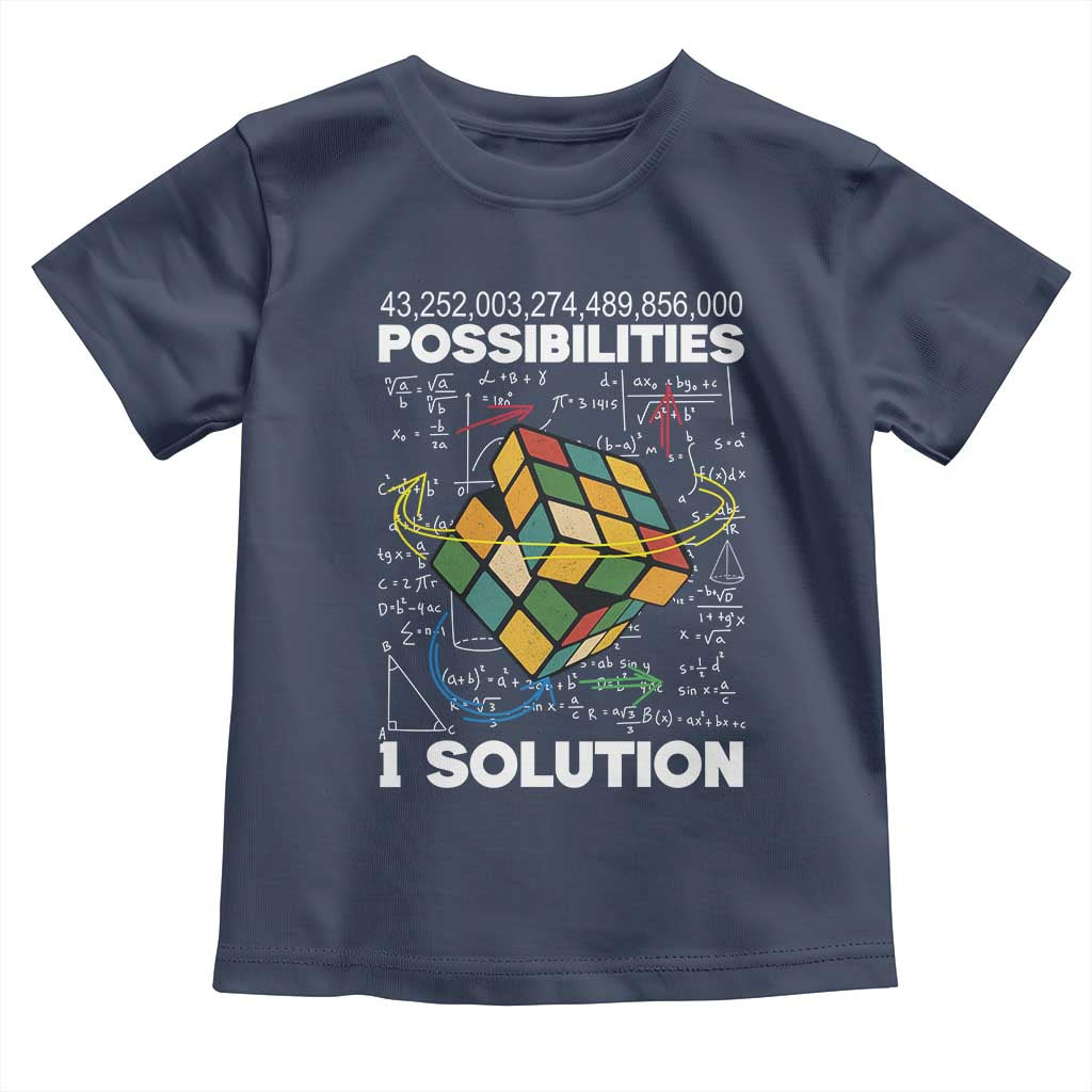 Funny Speed Cubing Toddler T Shirt One Solution Math Puzzle Cube - Wonder Print Shop