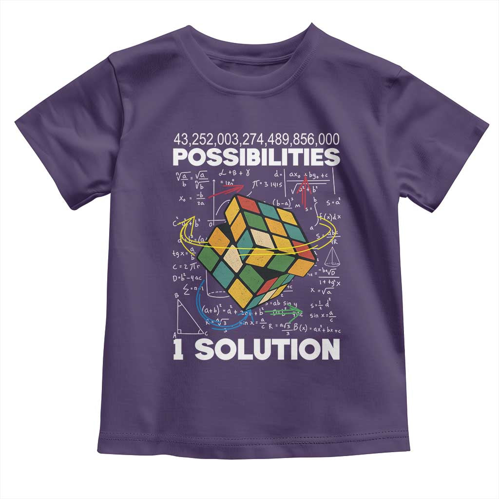 Funny Speed Cubing Toddler T Shirt One Solution Math Puzzle Cube - Wonder Print Shop